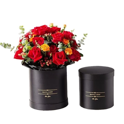 comprare Scatola per cappelli con logo CMYK tondo in lamina d'oro per confezioni di fiori freschi fatti a mano fabbricazione online