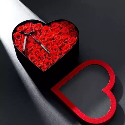 Buy Clear Shiny Lid Heart Shaped Flower Packaging Boxes Rigid Flower Box Arrangements online manufacture
