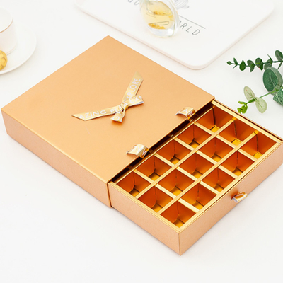 comprar Caja de regalo de chocolate de trufa personalizada moderna con cajón deslizante de cartón con impresión CMYK Fabricación en línea
