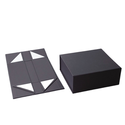 Buy Sustainable Magnetic Folding Gift Box Black Paper Foldable Box Cardboard Flat Pack online manufacture