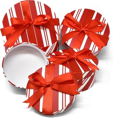 comprare Crafts Christmas Round Nesting Gift Boxes With Lids 4 Pack Rosso e Bianco Per Dolci fabbricazione online