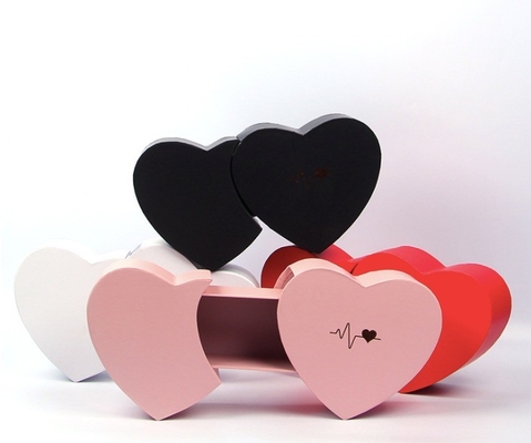 Buy CMYK Double Heart Shaped Gift Packing Box OEM Service Cardboard Heart Box online manufacture