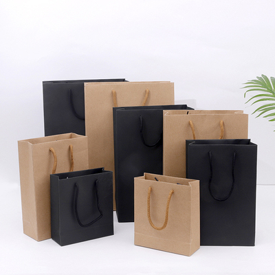 comprar Sacos de papel castanho personalizados com alças Eco-friendly com impressão de logo Fabricação em linha
