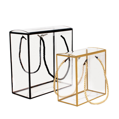 kaufen Einfache faltbare PET-PVC-Tragetasche, transparente Kunststoff-PVC-Box, Geschenkverpackung mit Griff Online-Herstellung