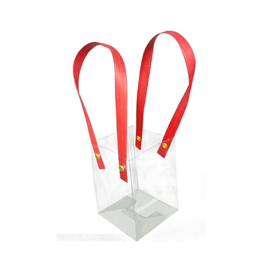 Buy Factory Wholesale Custom Simple Transparent  Clear PVC Tote Gift Bags Plastic Packaging Bag With Handle online manufacture