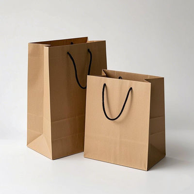 Buy Custom Kraft Paper Shopping Tote Bags with Cotton Rope Handles online manufacture