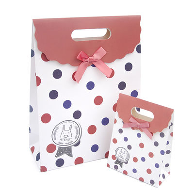 comprare Custom Logo Recyclable Grey Board Gift Bag with UV Printing fabbricazione online