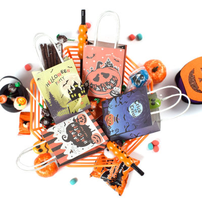 comprar Custom Printed Halloween Kraft Paper Food Bags 10x12in Recycled Fabricação em linha