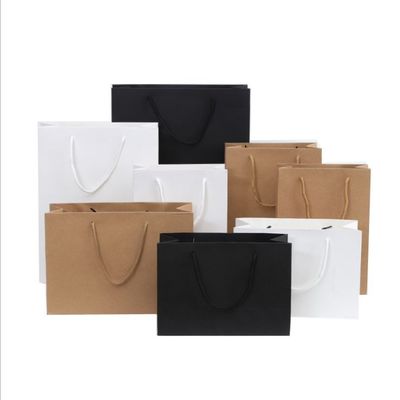 Buy Custom Biodegradable Kraft Paper Shopping Bag 12x8in with Drawstring online manufacture