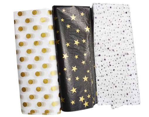 kaufen Auf Wunsch recycelte Materialien Golddruckklappbares Verpackungspapier für Geschenke Online-Herstellung