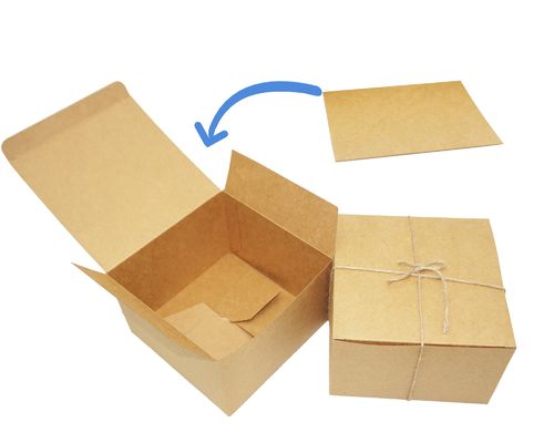 comprar Caja de regalo de papel kraft de grado alimenticio de 6x6x4 pulgadas con material reciclable de 350 g para chocolate y panadería Fabricación en línea