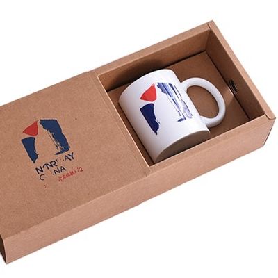 comprar Caja de papel kraft para embalaje de tazas de café rectangulares deslizantes plegables personalizadas al por mayor con cajón, embalaje ecológico Fabricación en línea